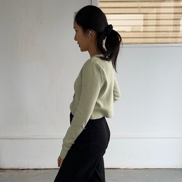 PRINCESS POLLY Green Michael Top Crop Cardigan - Picture 7 of 7